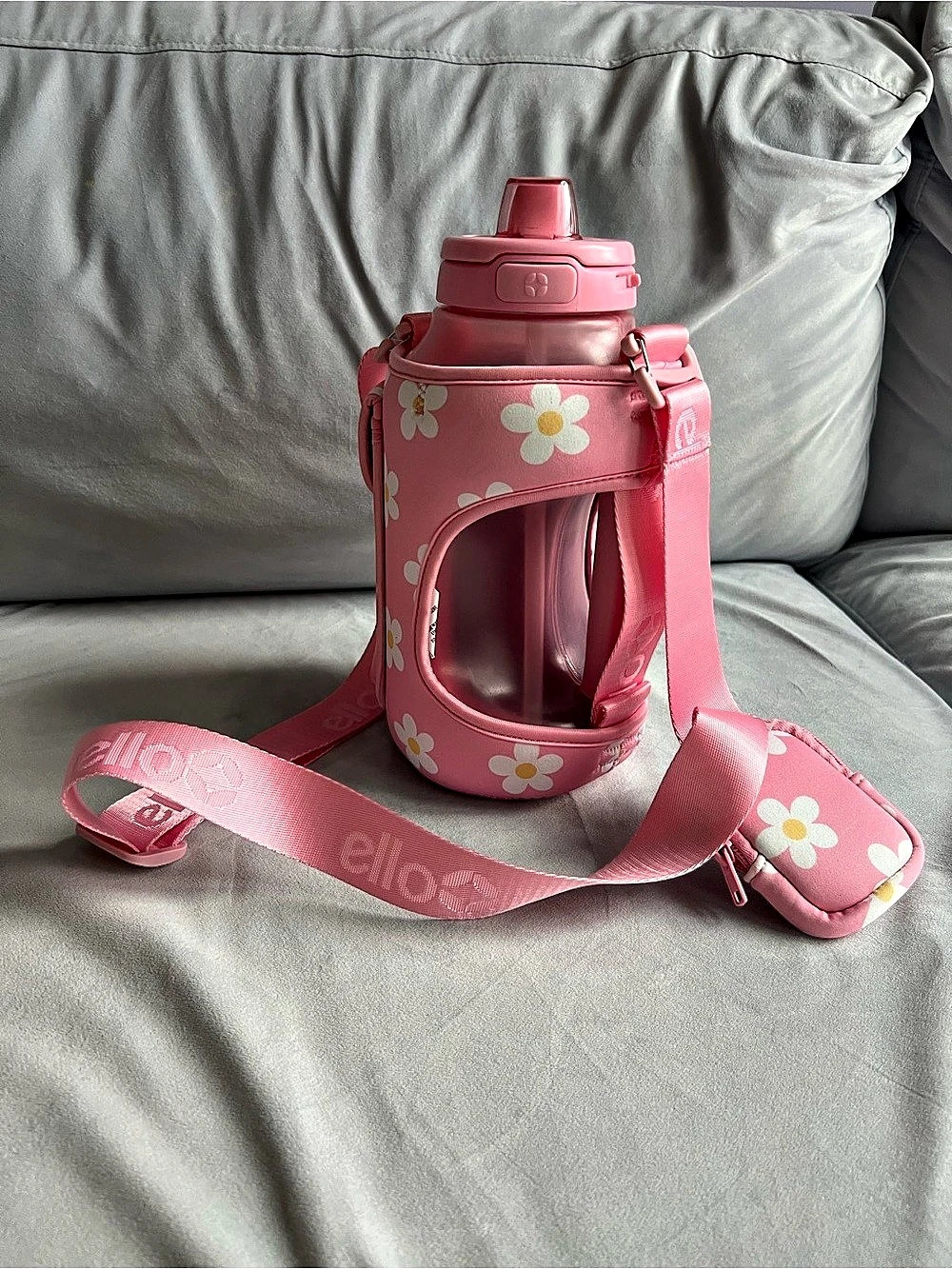 ELLO Floral Water Bottle Carrier in Pink